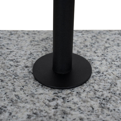 45cm Matte Black Side Table - Faceted Granite Marble