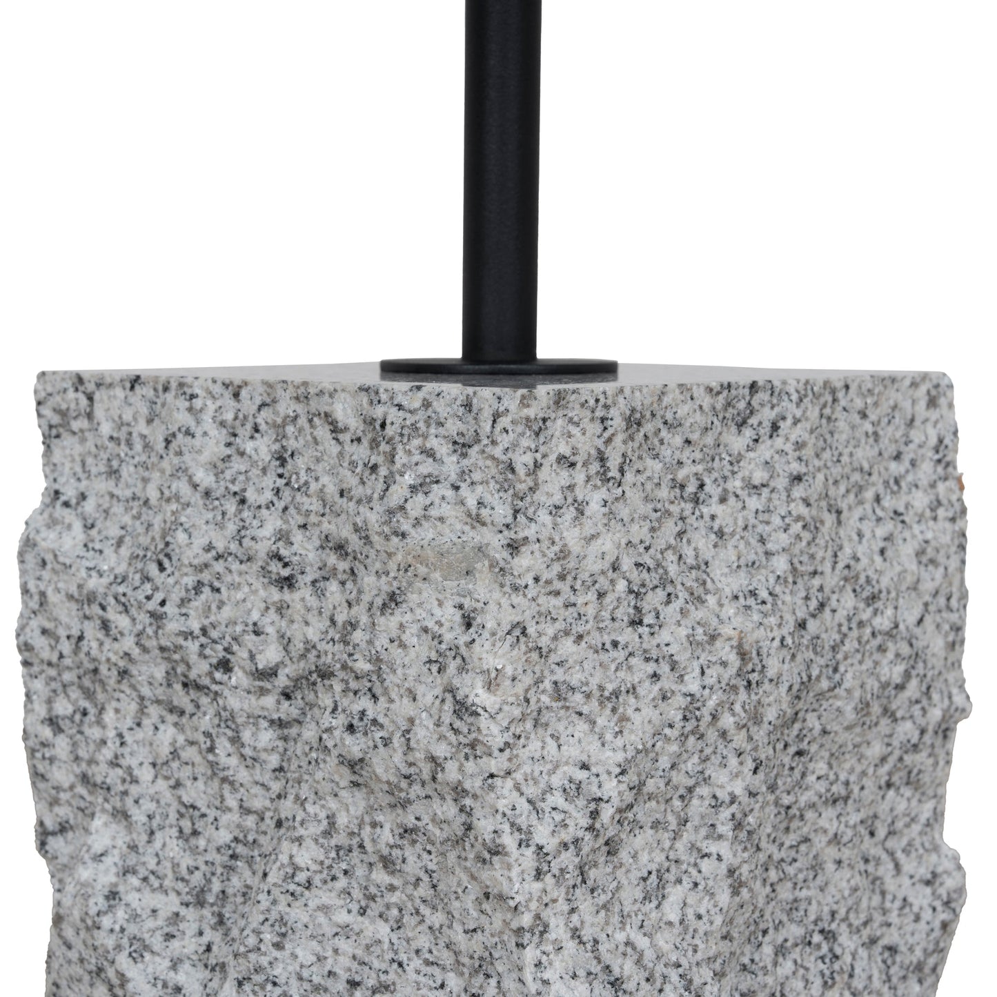 45cm Matte Black Side Table - Faceted Granite Marble