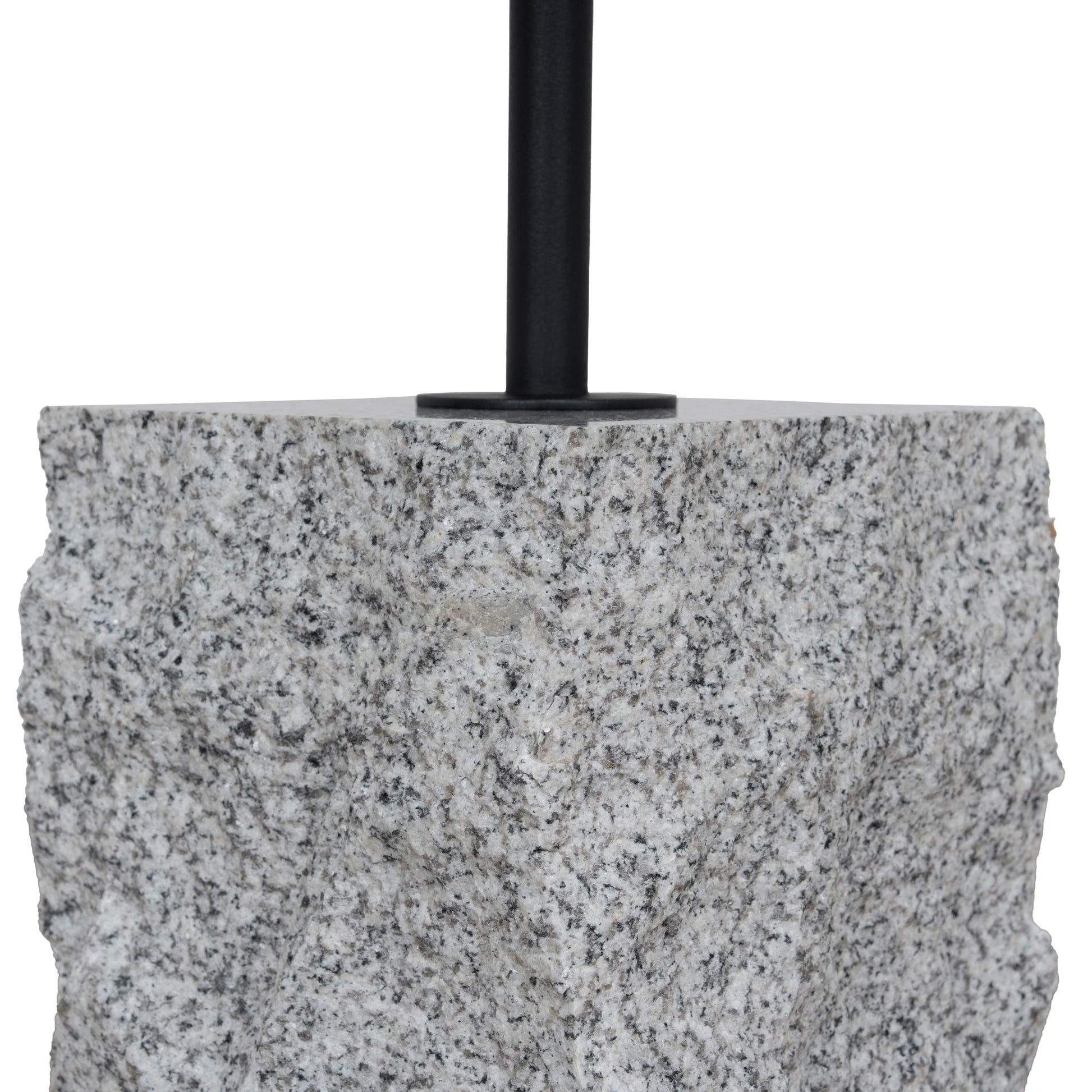 45cm Matte Black Side Table - Faceted Granite Marble