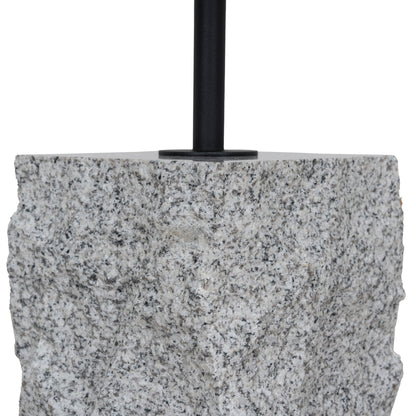 45cm Matte Black Side Table - Faceted Granite Marble