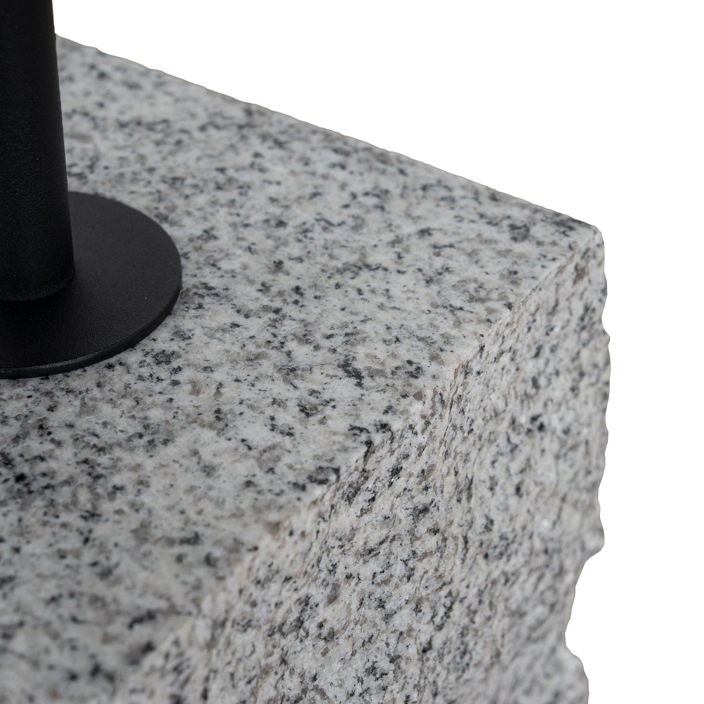 45cm Matte Black Side Table - Faceted Granite Marble