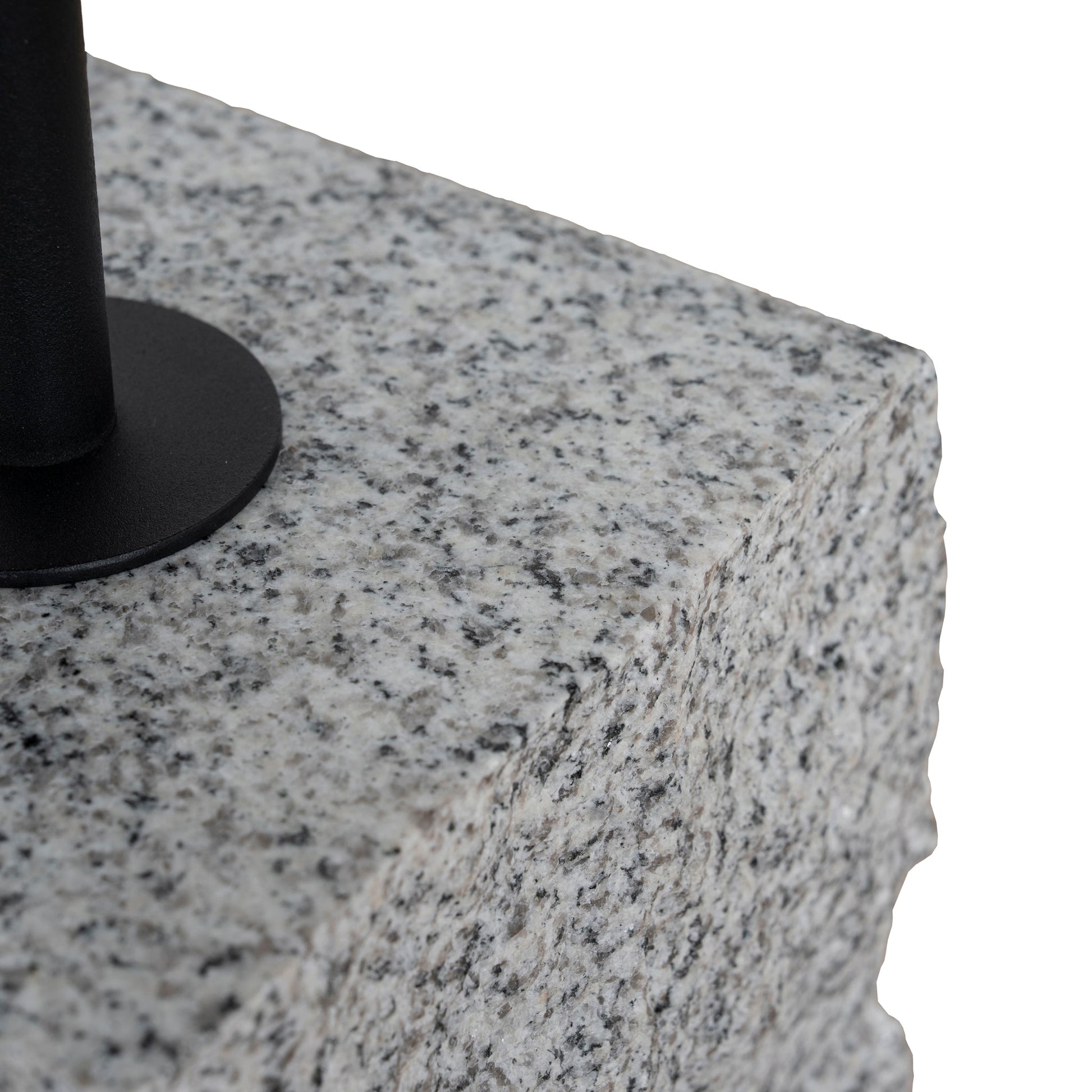 45cm Matte Black Side Table - Faceted Granite Marble