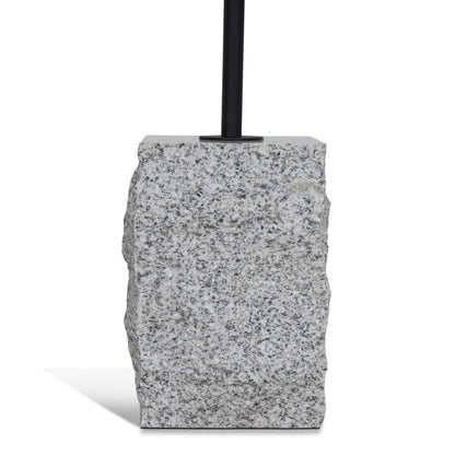 45cm Matte Black Side Table - Faceted Granite Marble