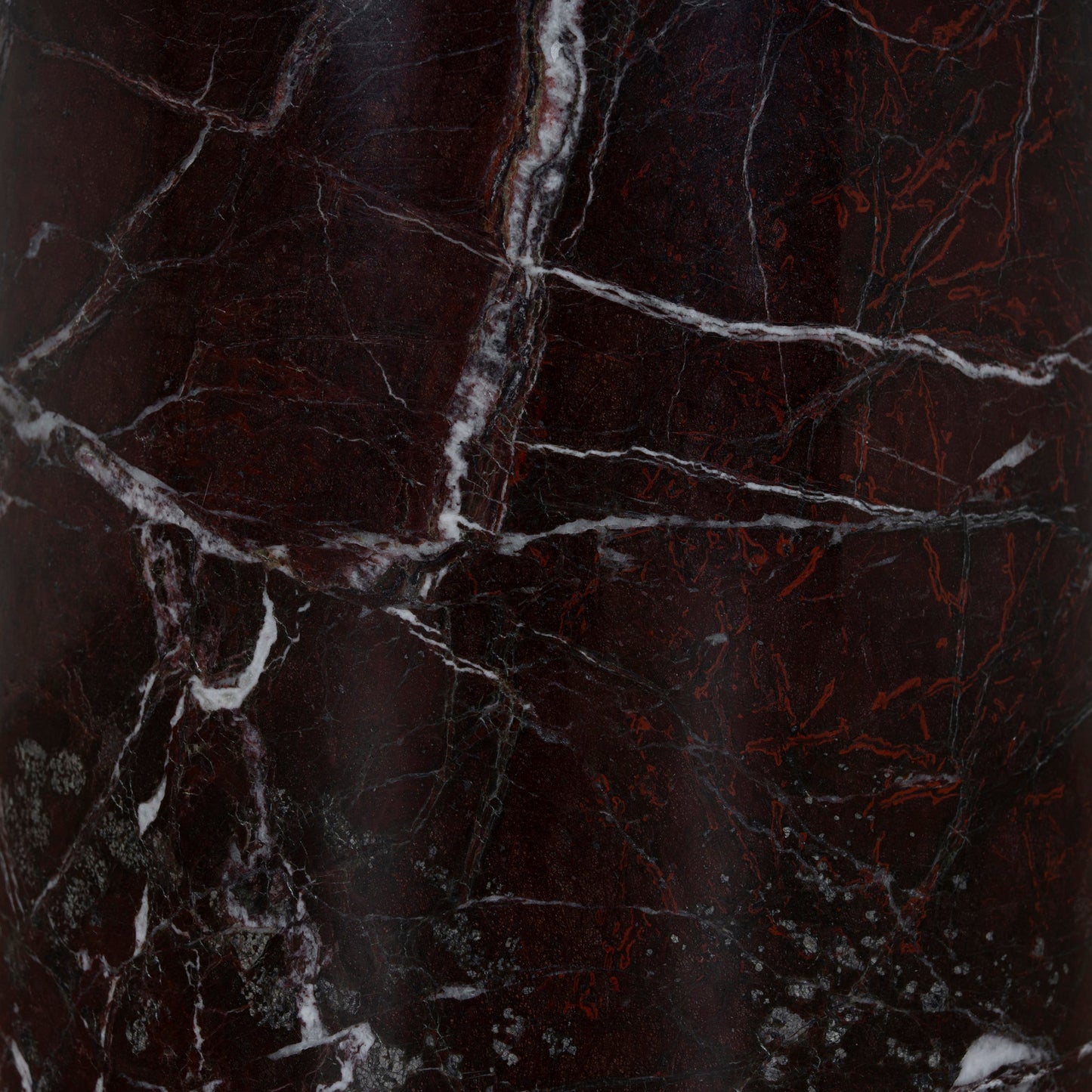 45cm Matte Black Side Table - Rosso Levanto Marble