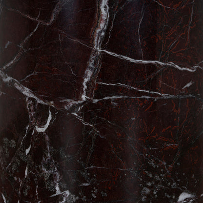 45cm Matte Black Side Table - Rosso Levanto Marble