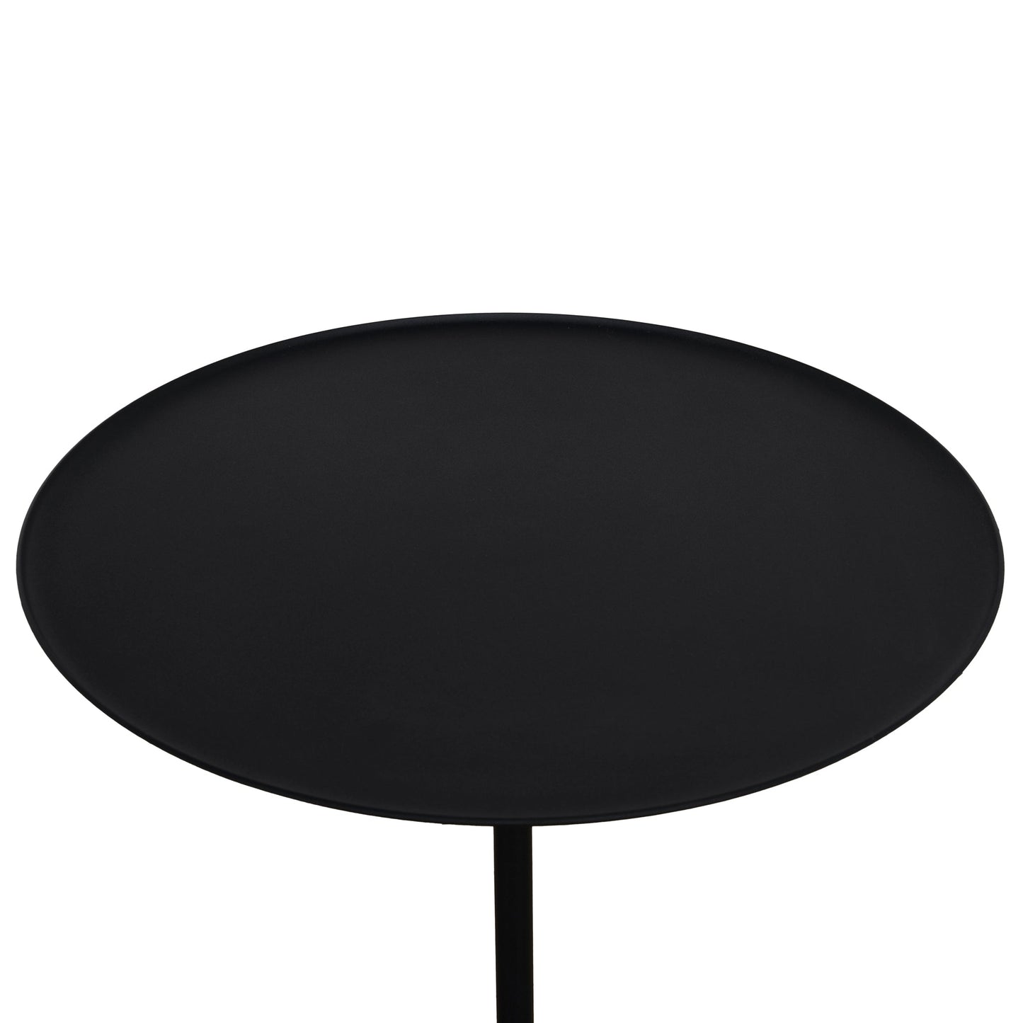 45cm Matte Black Side Table - Rosso Levanto Marble