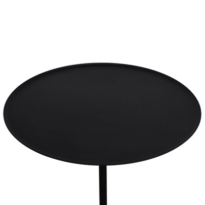45cm Matte Black Side Table - Rosso Levanto Marble