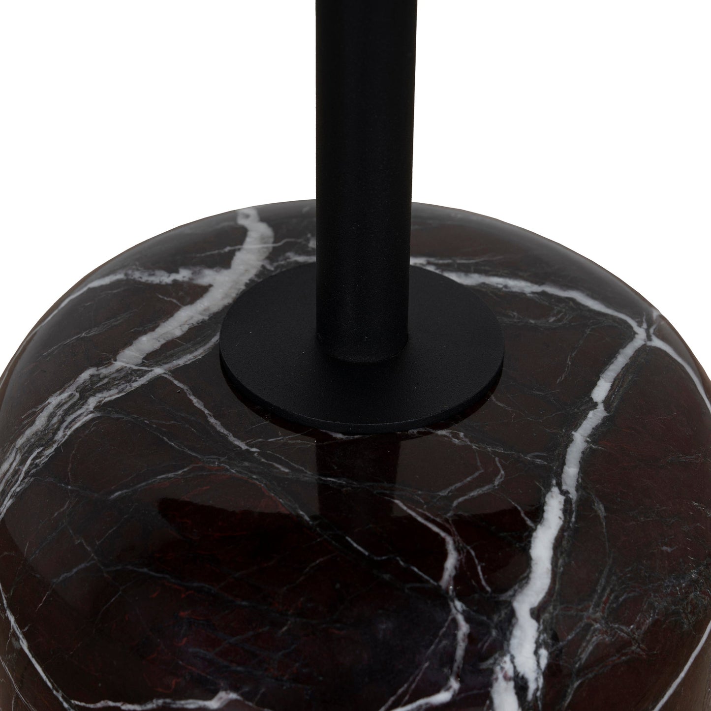 45cm Matte Black Side Table - Rosso Levanto Marble