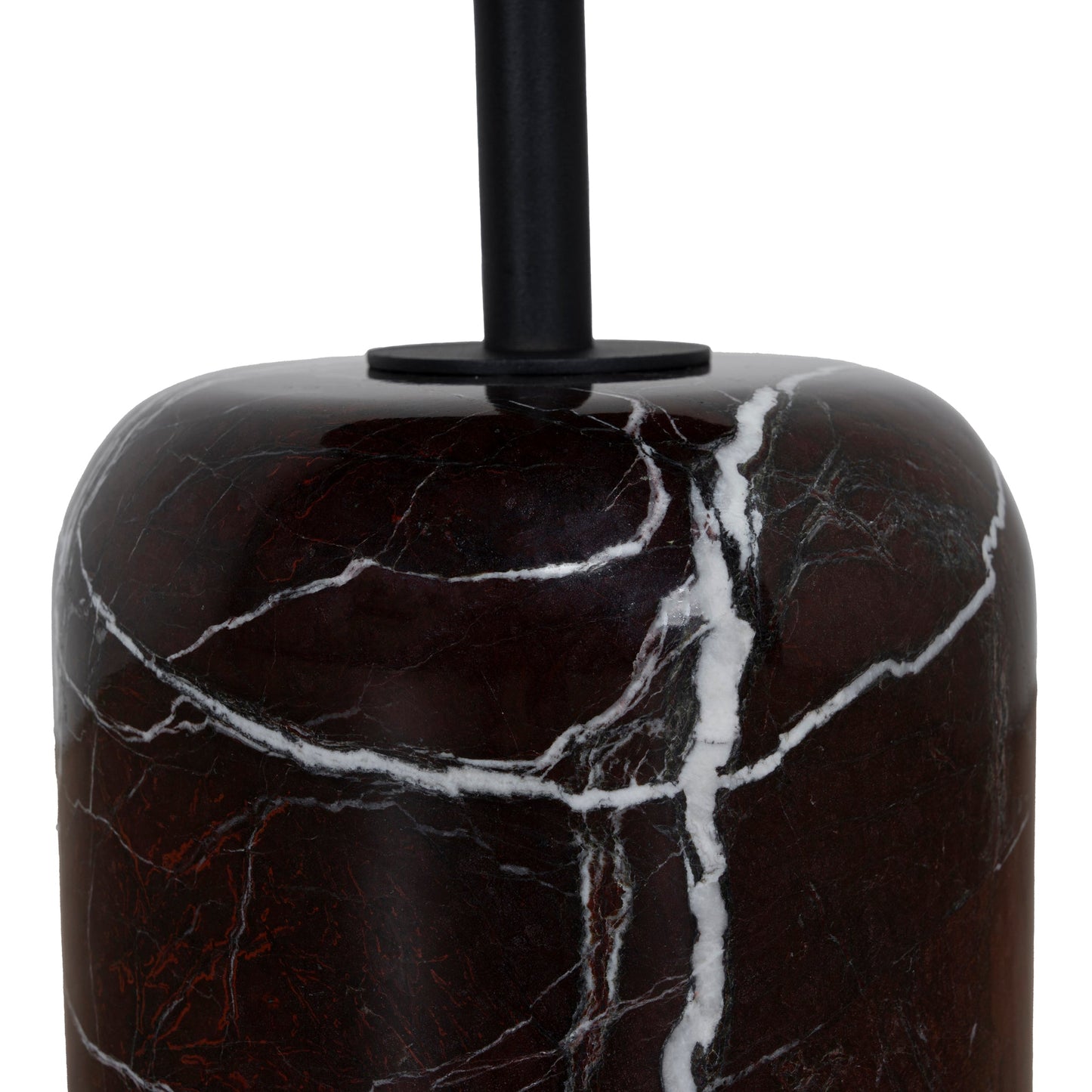 45cm Matte Black Side Table - Rosso Levanto Marble