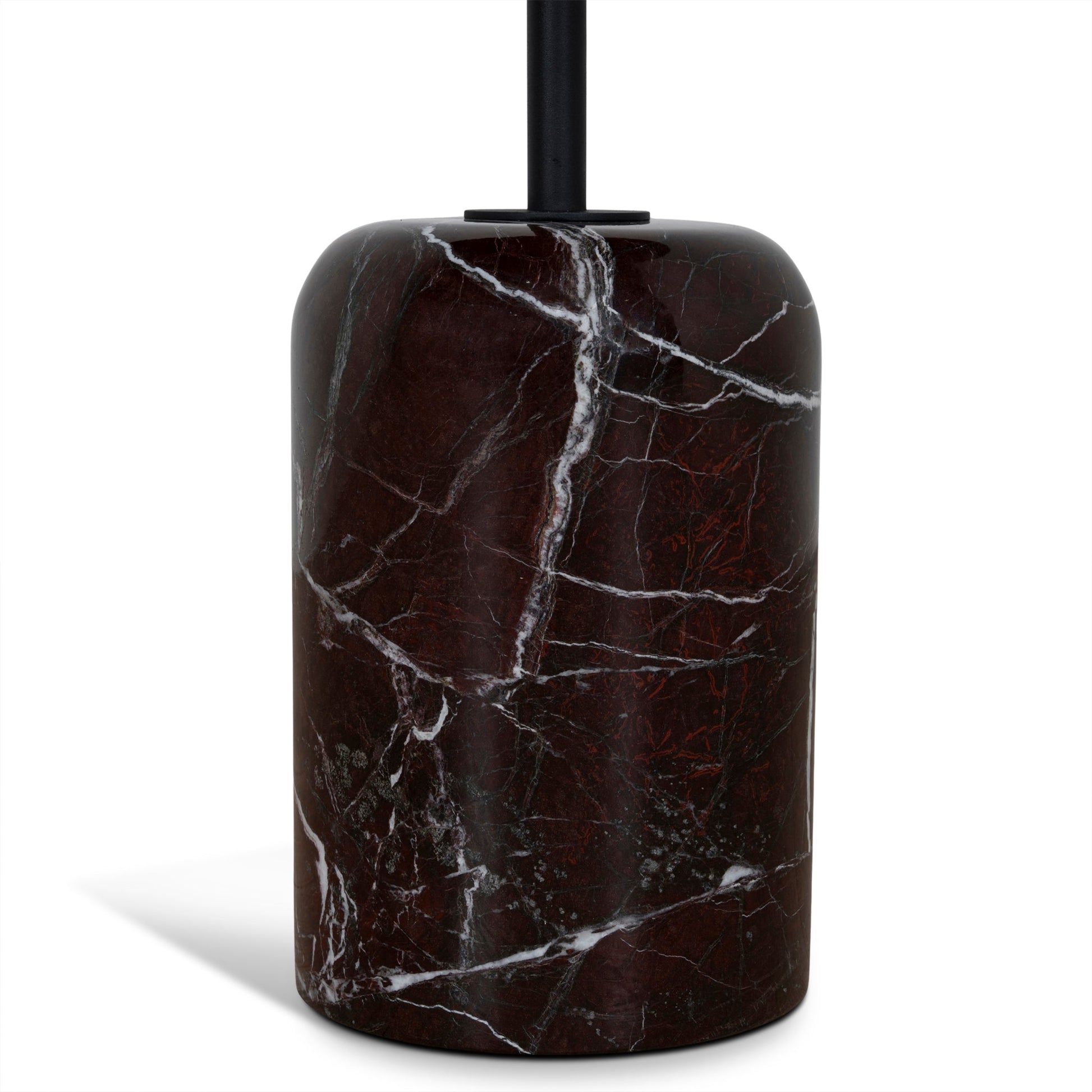 45cm Matte Black Side Table - Rosso Levanto Marble