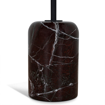 45cm Matte Black Side Table - Rosso Levanto Marble