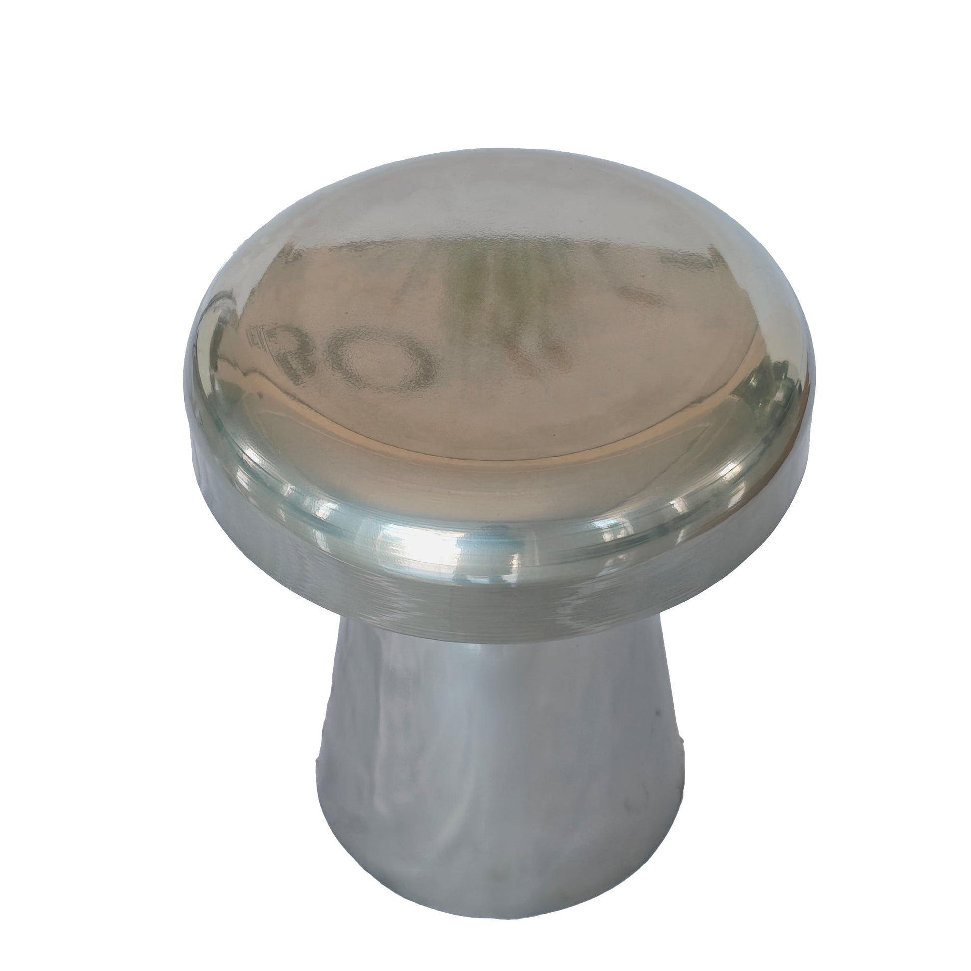 40cm Round Side Table - Powder Silver