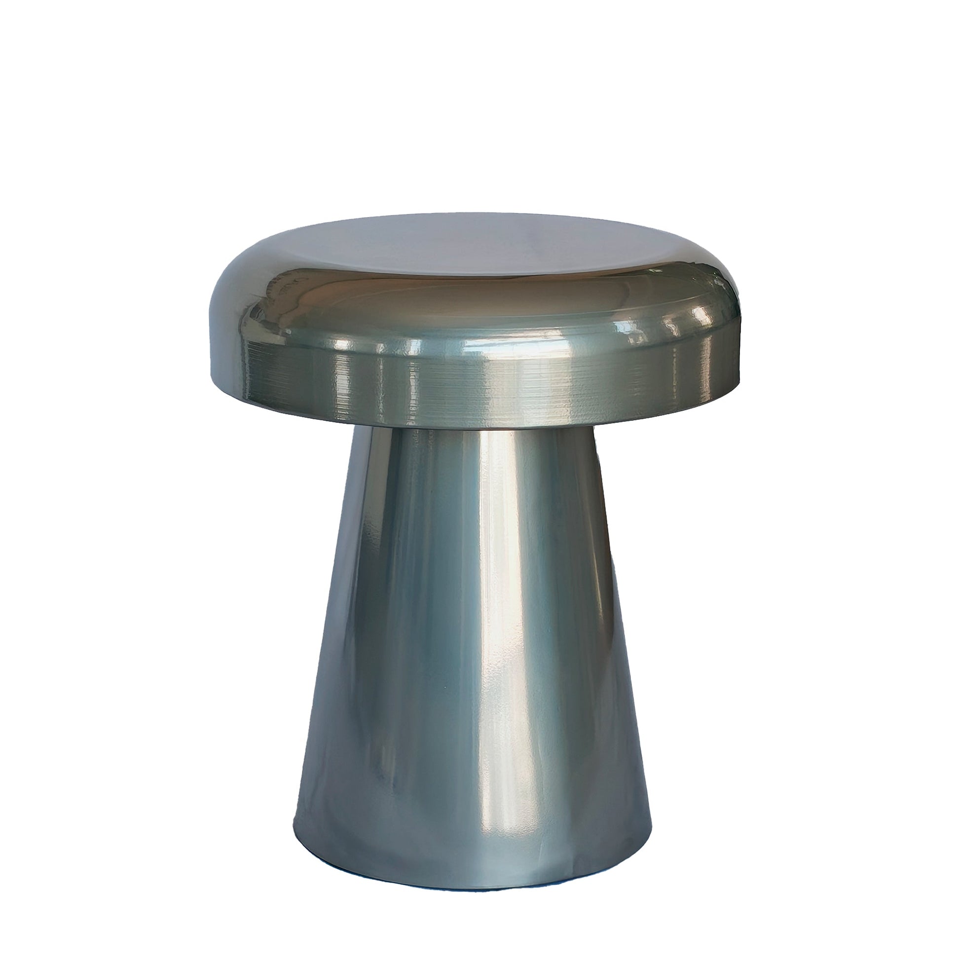 40cm Round Side Table - Powder Silver