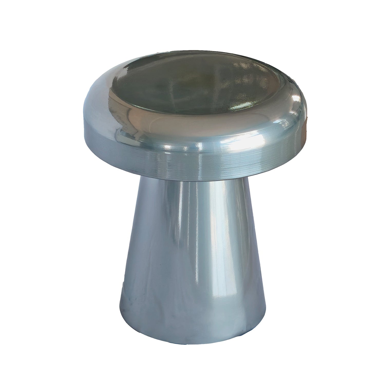 40cm Round Side Table - Powder Silver