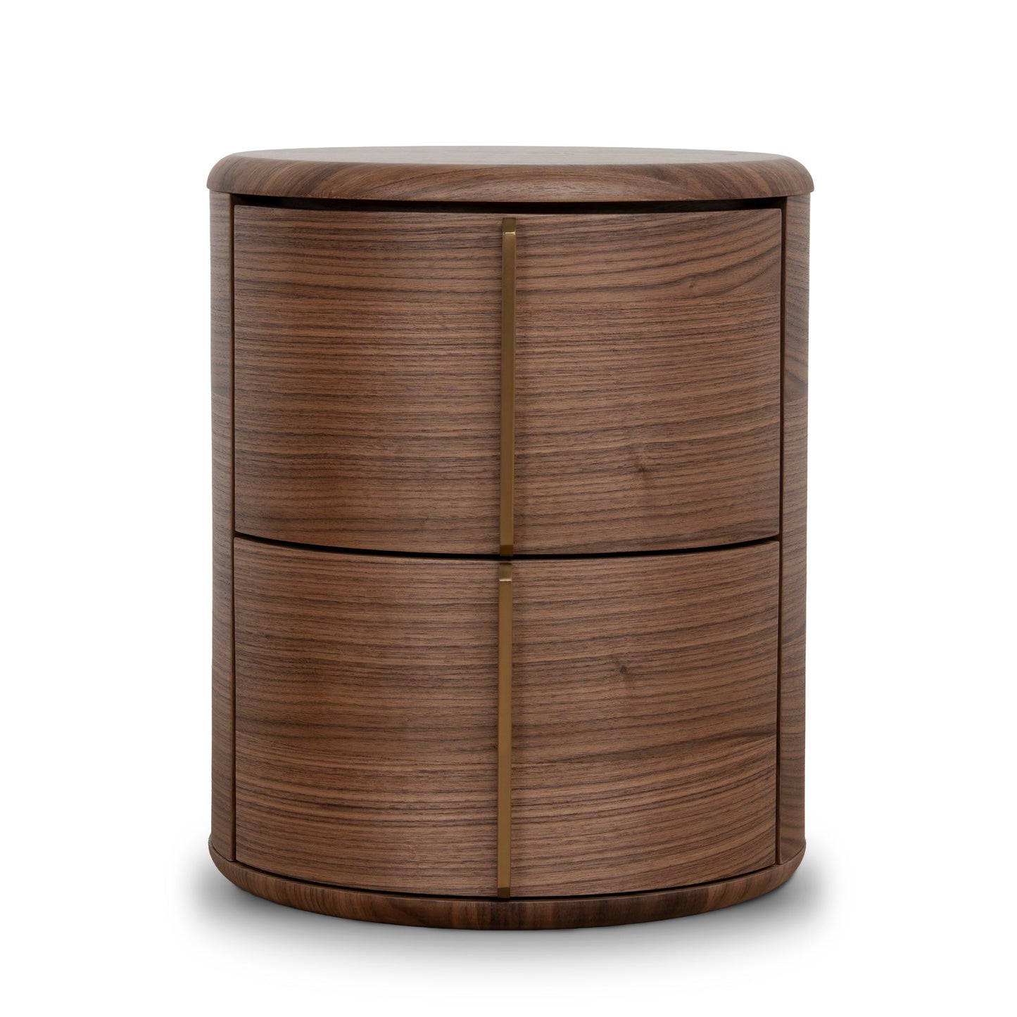 46cm Round Bedside Table - Walnut