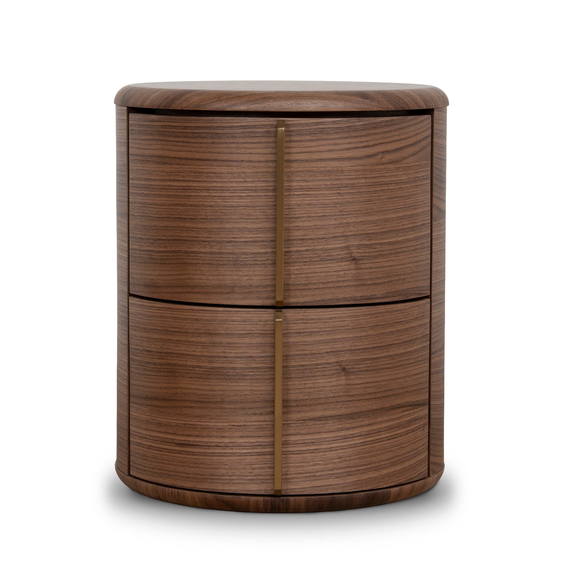46cm Round Bedside Table - Walnut