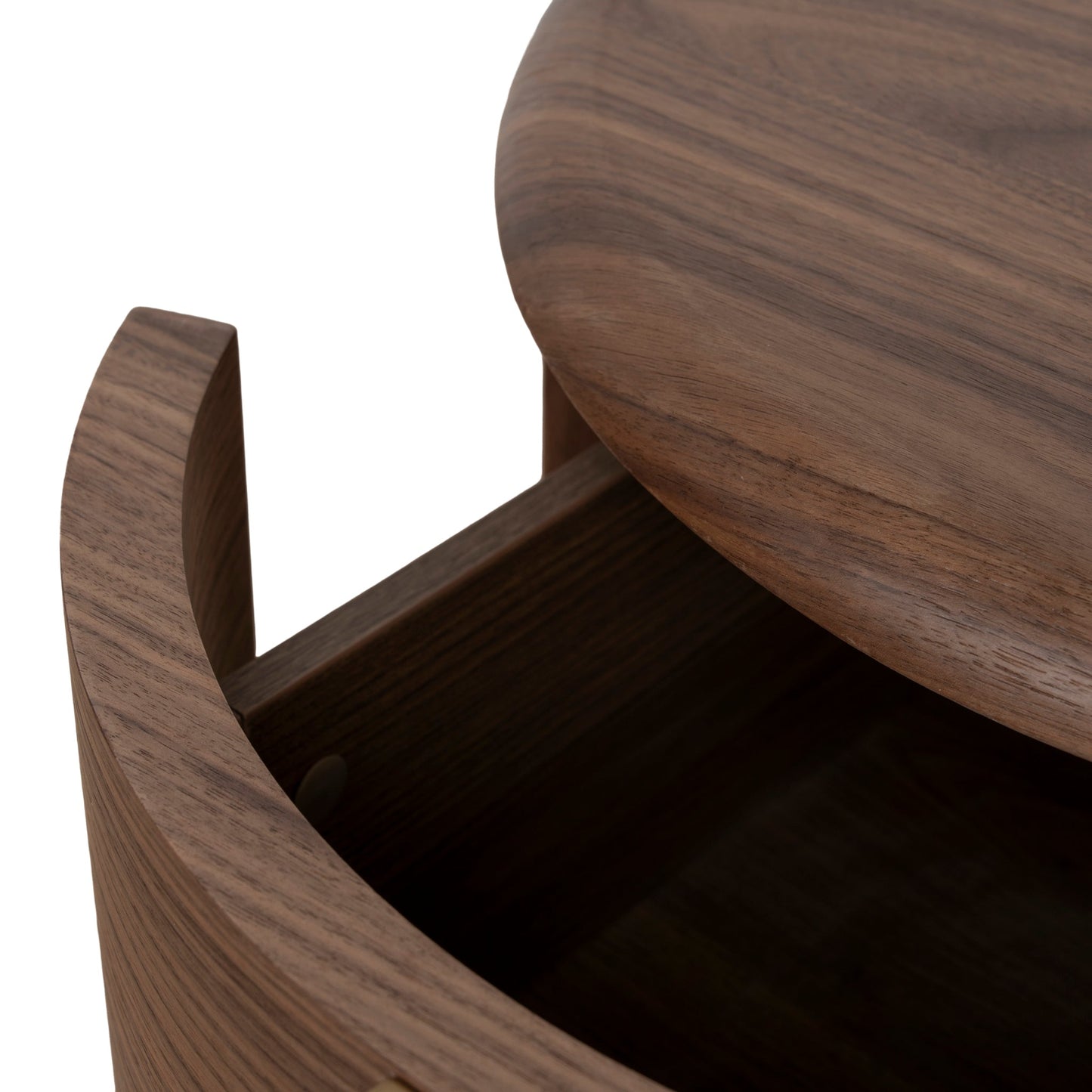 46cm Round Bedside Table - Walnut