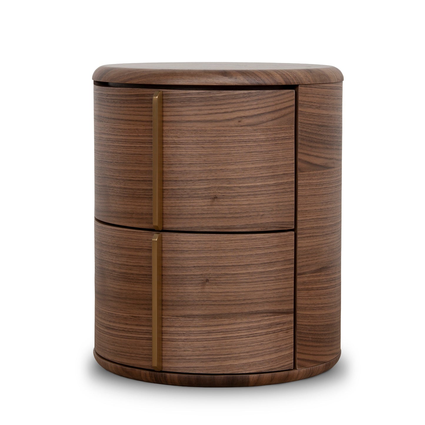 46cm Round Bedside Table - Walnut