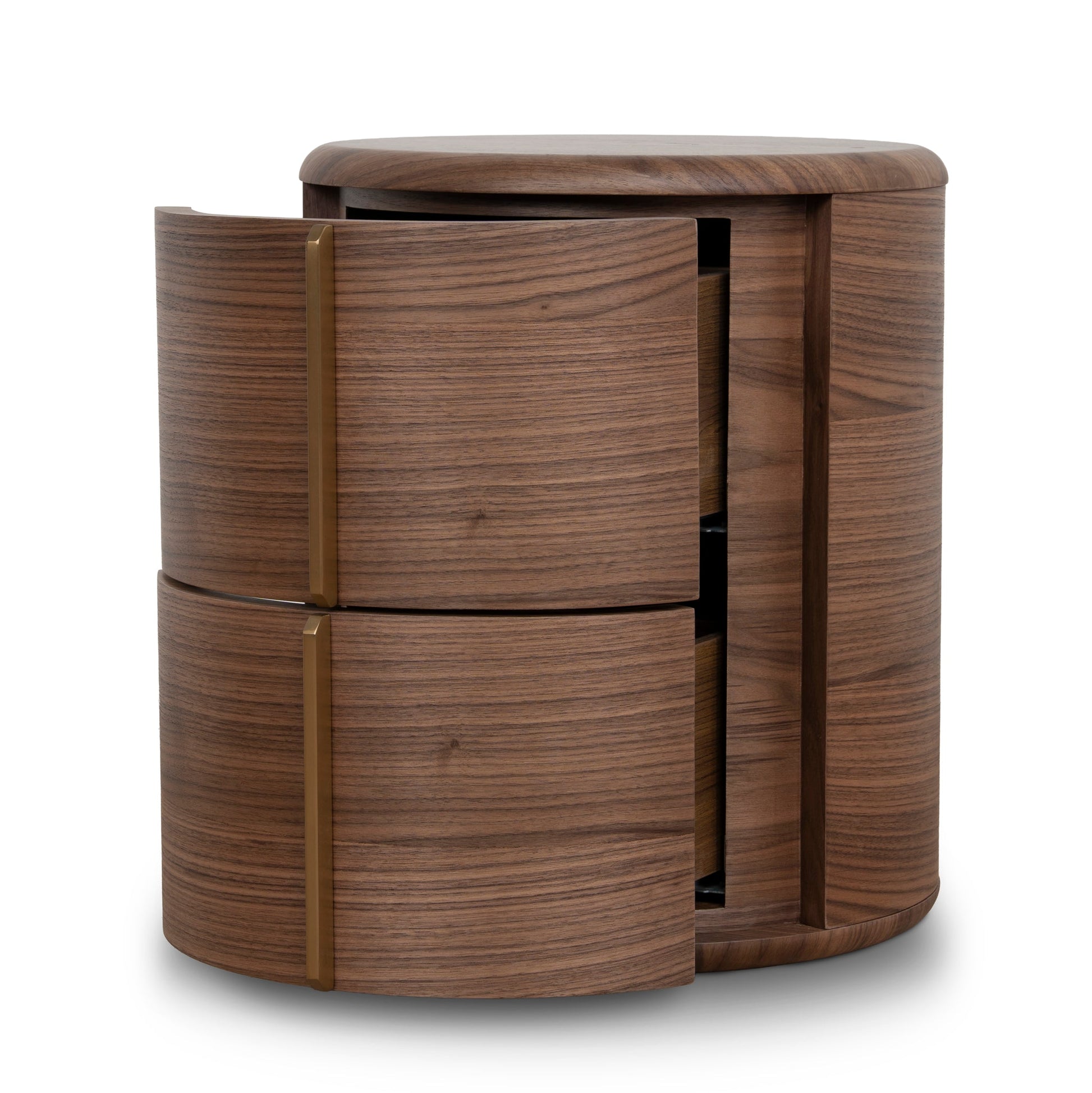 46cm Round Bedside Table - Walnut