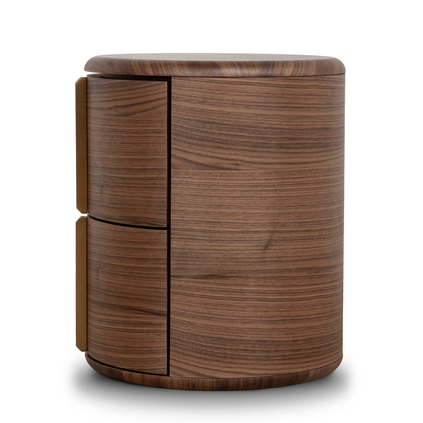 46cm Round Bedside Table - Walnut