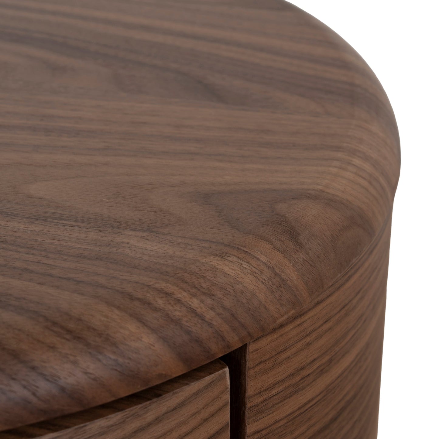 46cm Round Bedside Table - Walnut