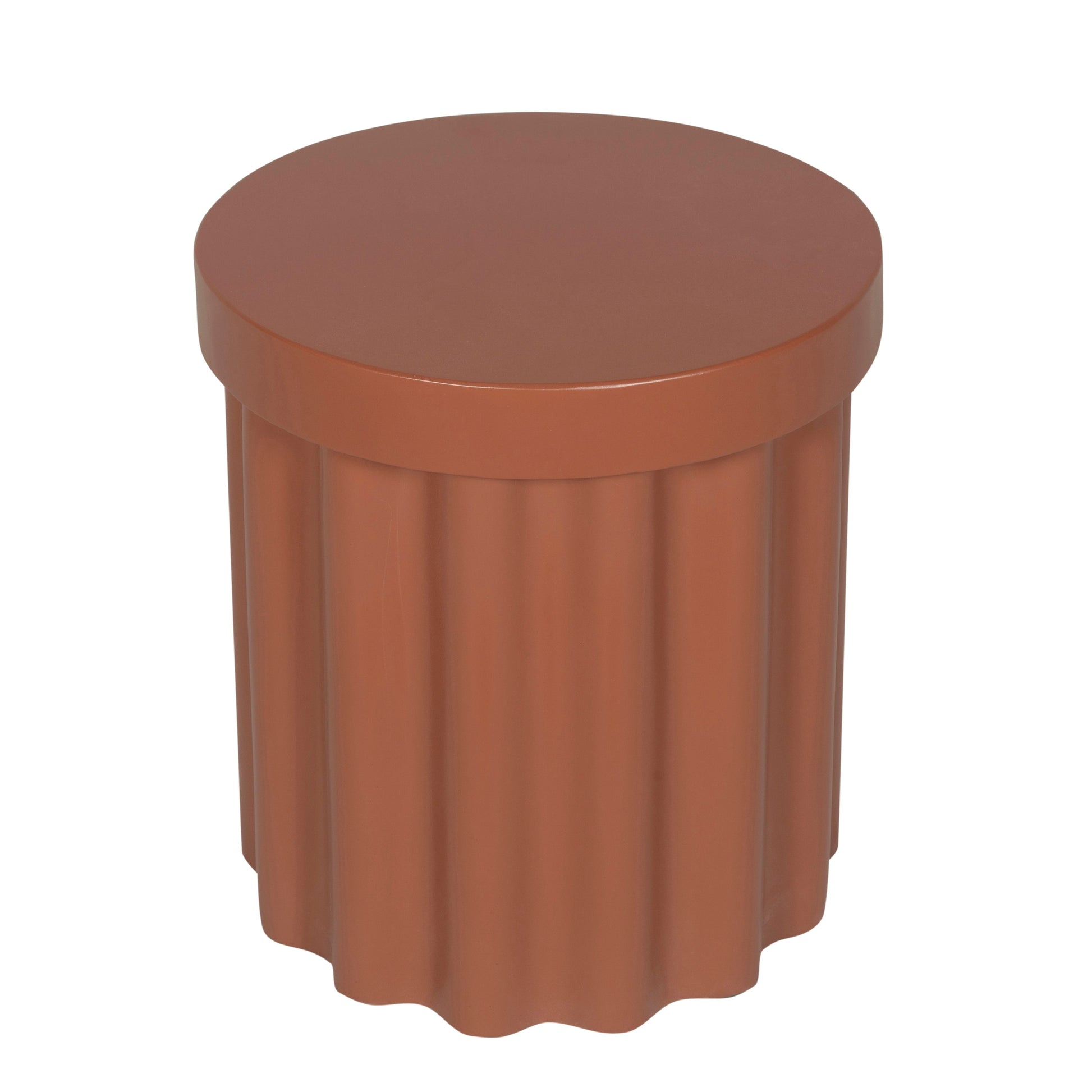 40cm Concrete Side Table - Terracotta