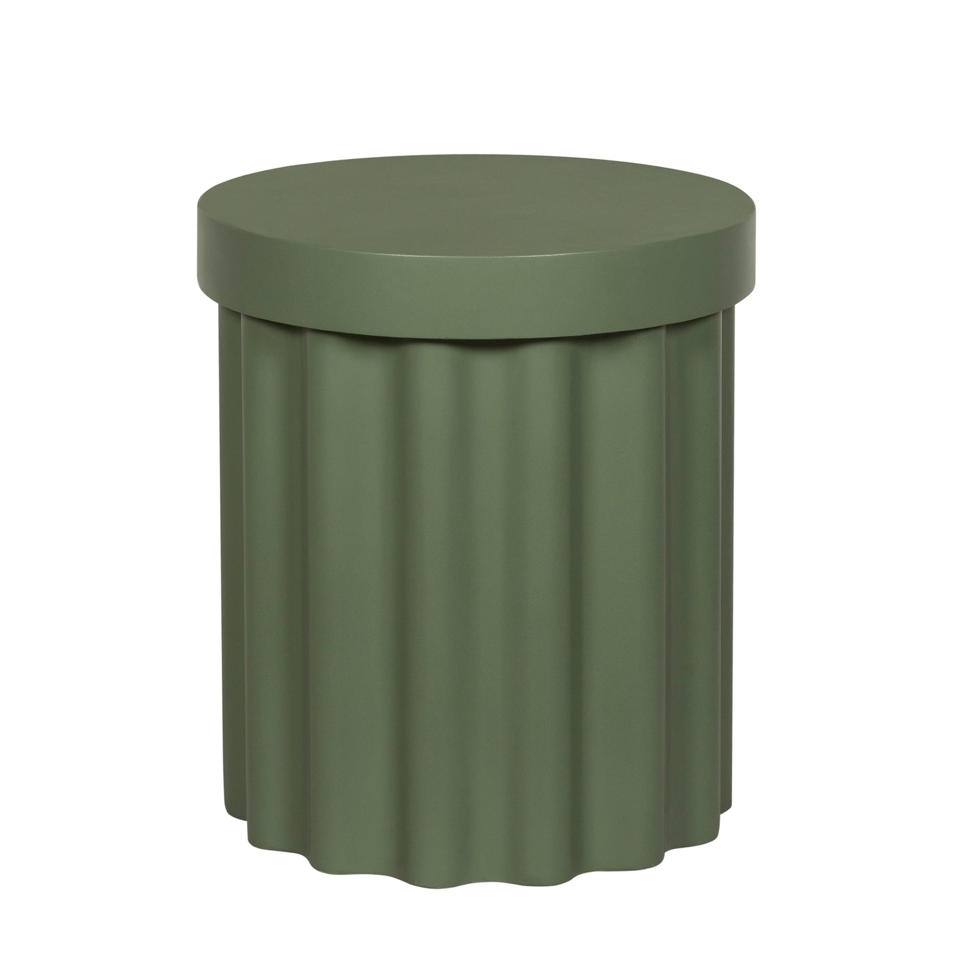 40cm Concrete Side Table - Green