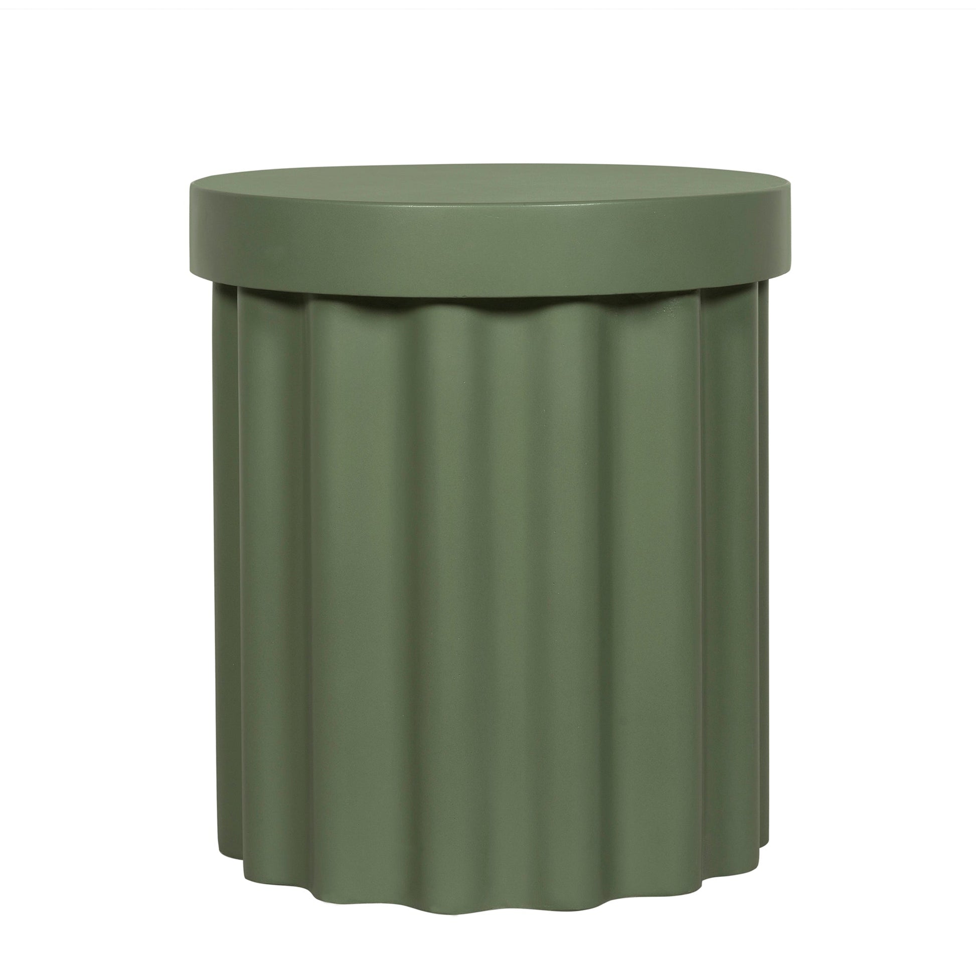 40cm Concrete Side Table - Green