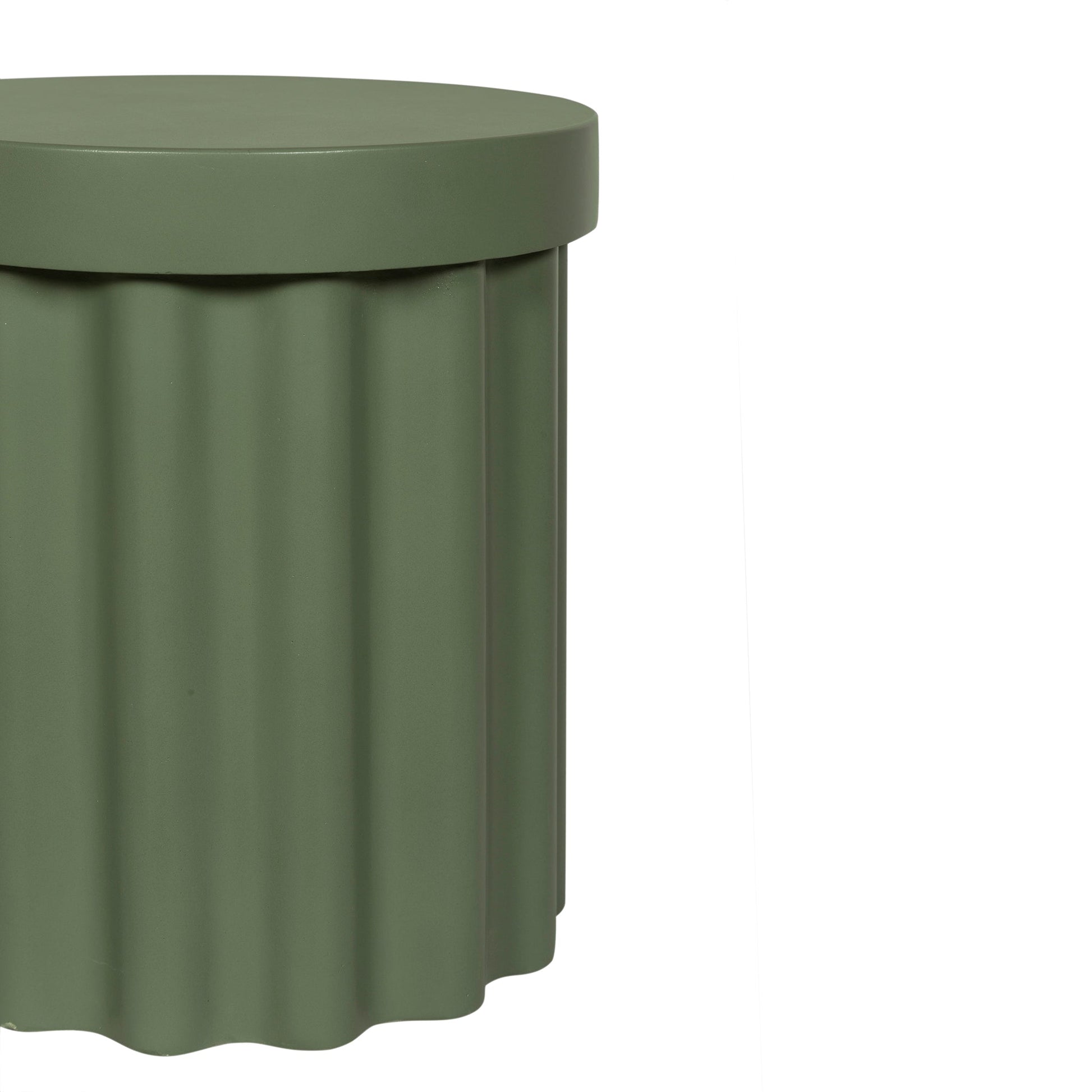 40cm Concrete Side Table - Green