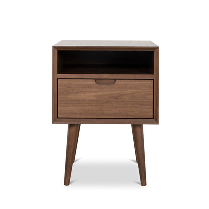 SQ Wooden Bedside Table - Walnut