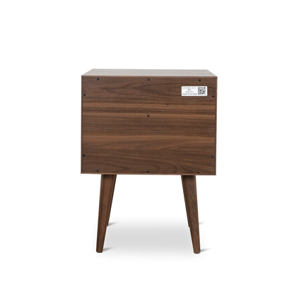 SQ Wooden Bedside Table - Walnut