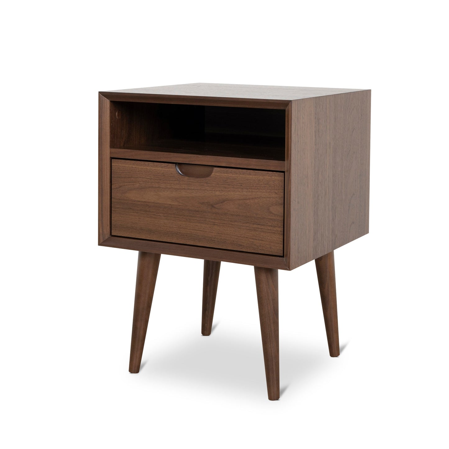 SQ Wooden Bedside Table - Walnut