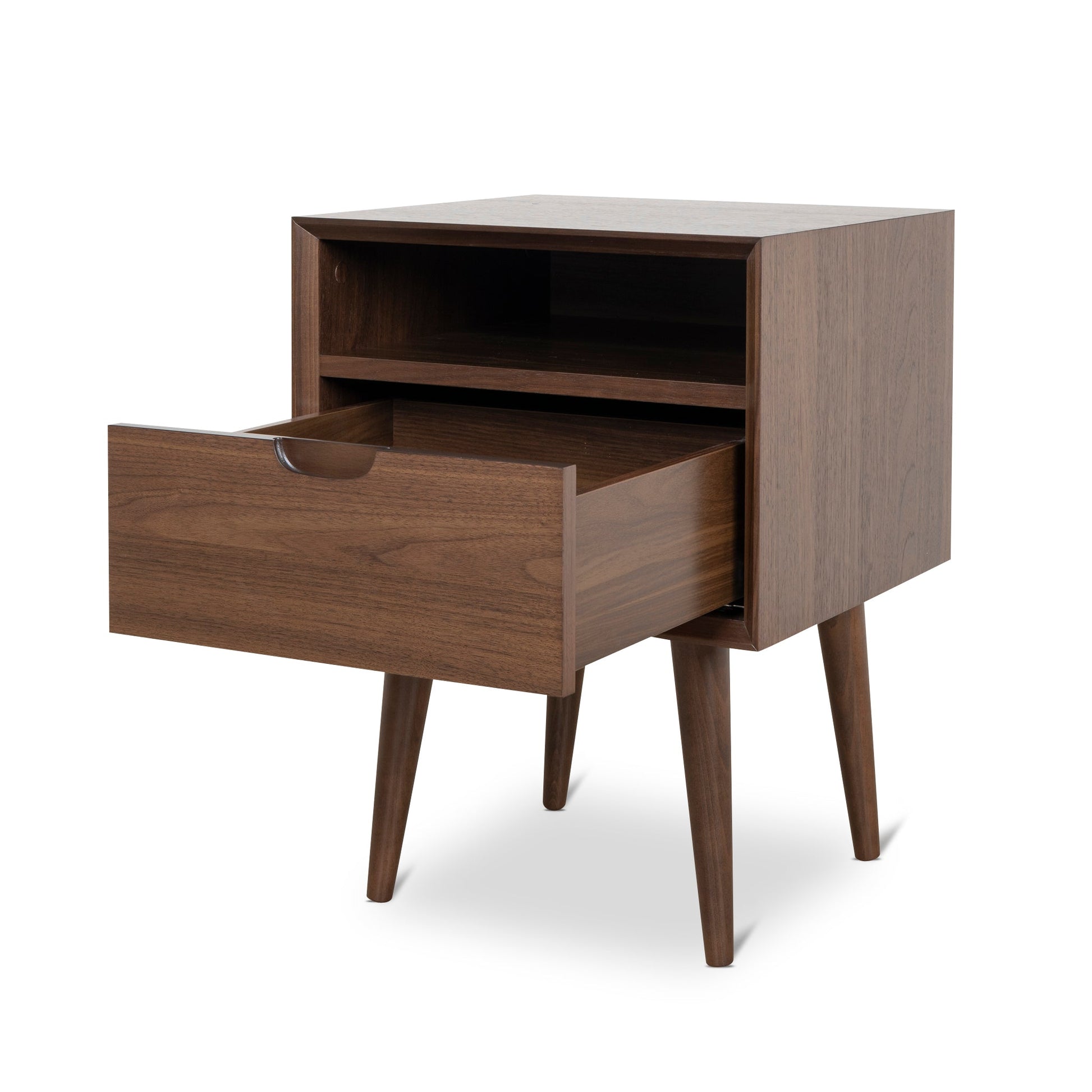 SQ Wooden Bedside Table - Walnut