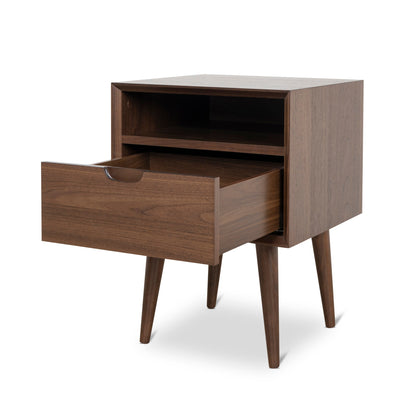 SQ Wooden Bedside Table - Walnut