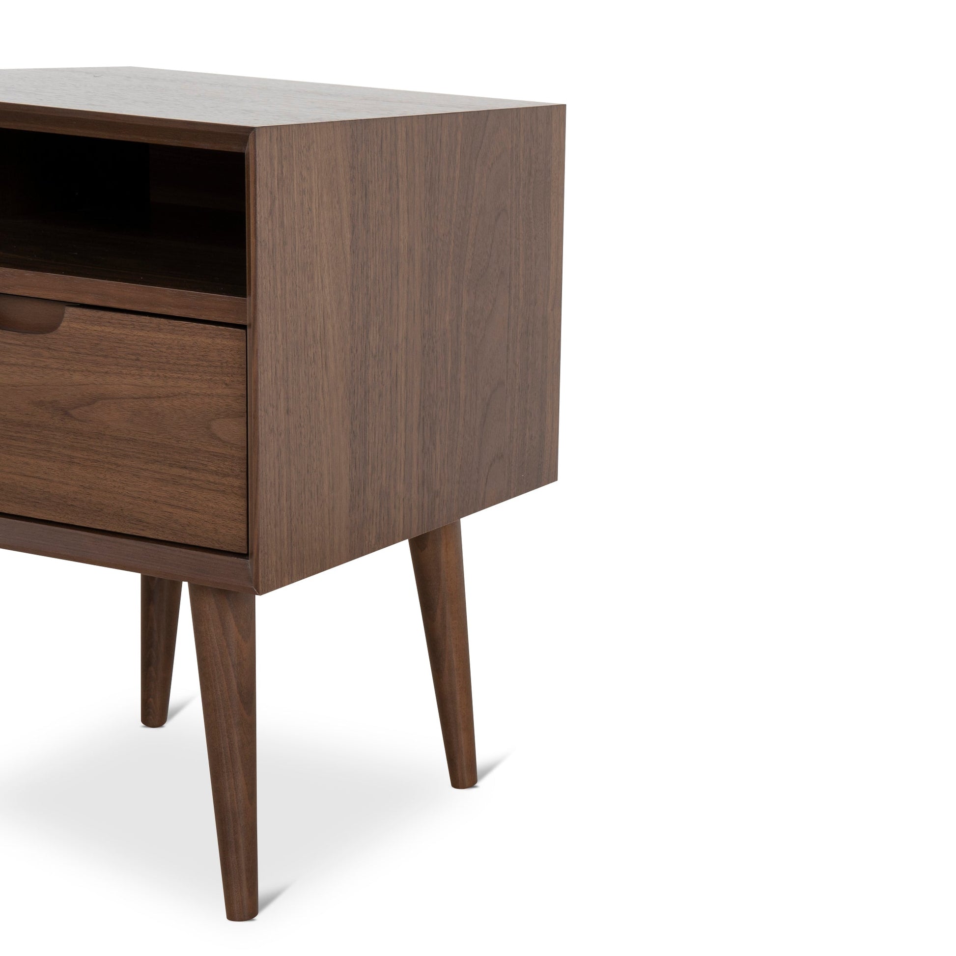 SQ Wooden Bedside Table - Walnut