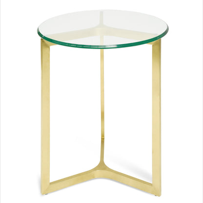 Round Glass Side Table - Gold Base