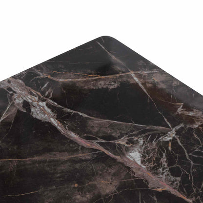 Bedside Table - Black with Porcelain Marble Top