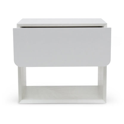 Oak Bedside Table - White