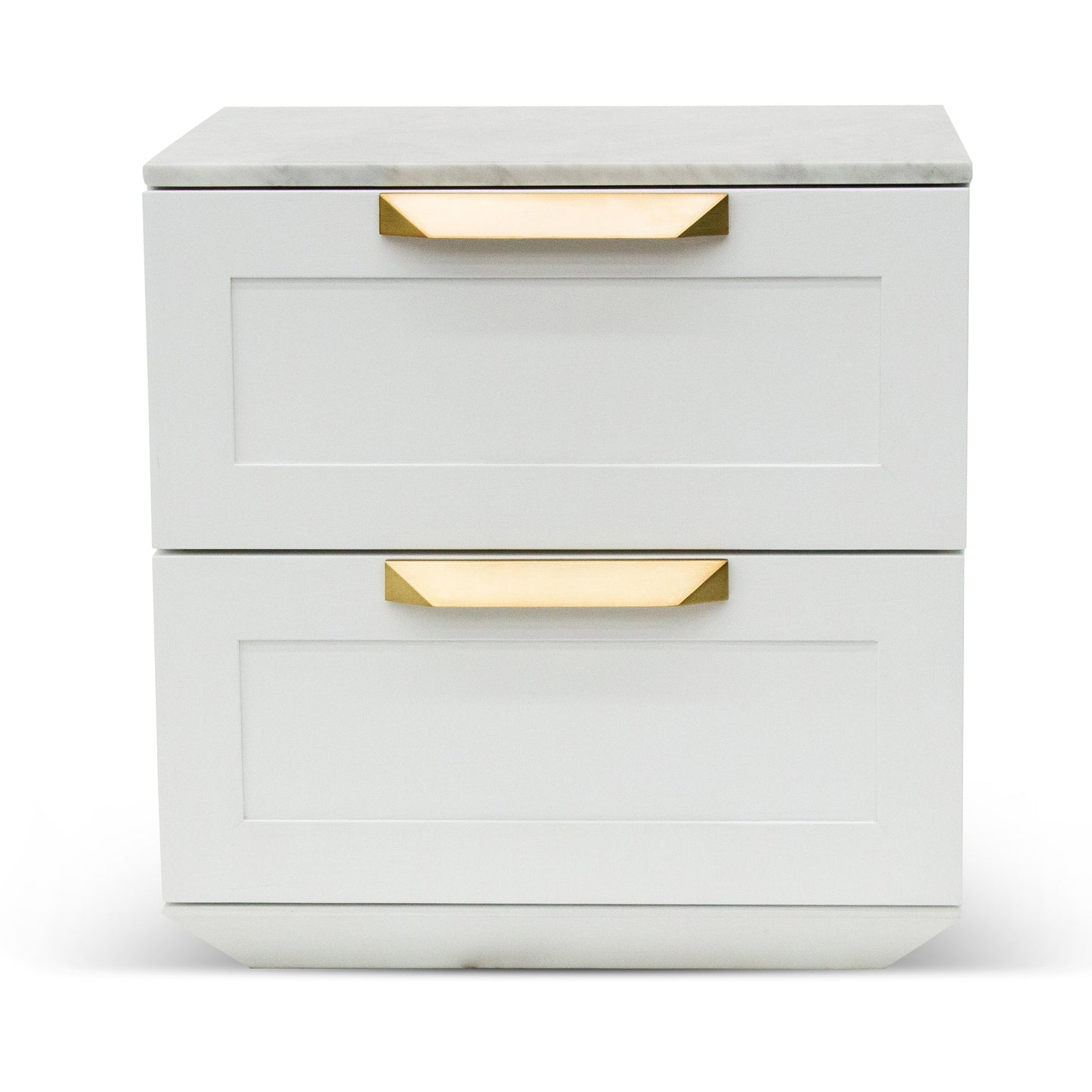 Bedside Table - White with Marble Top