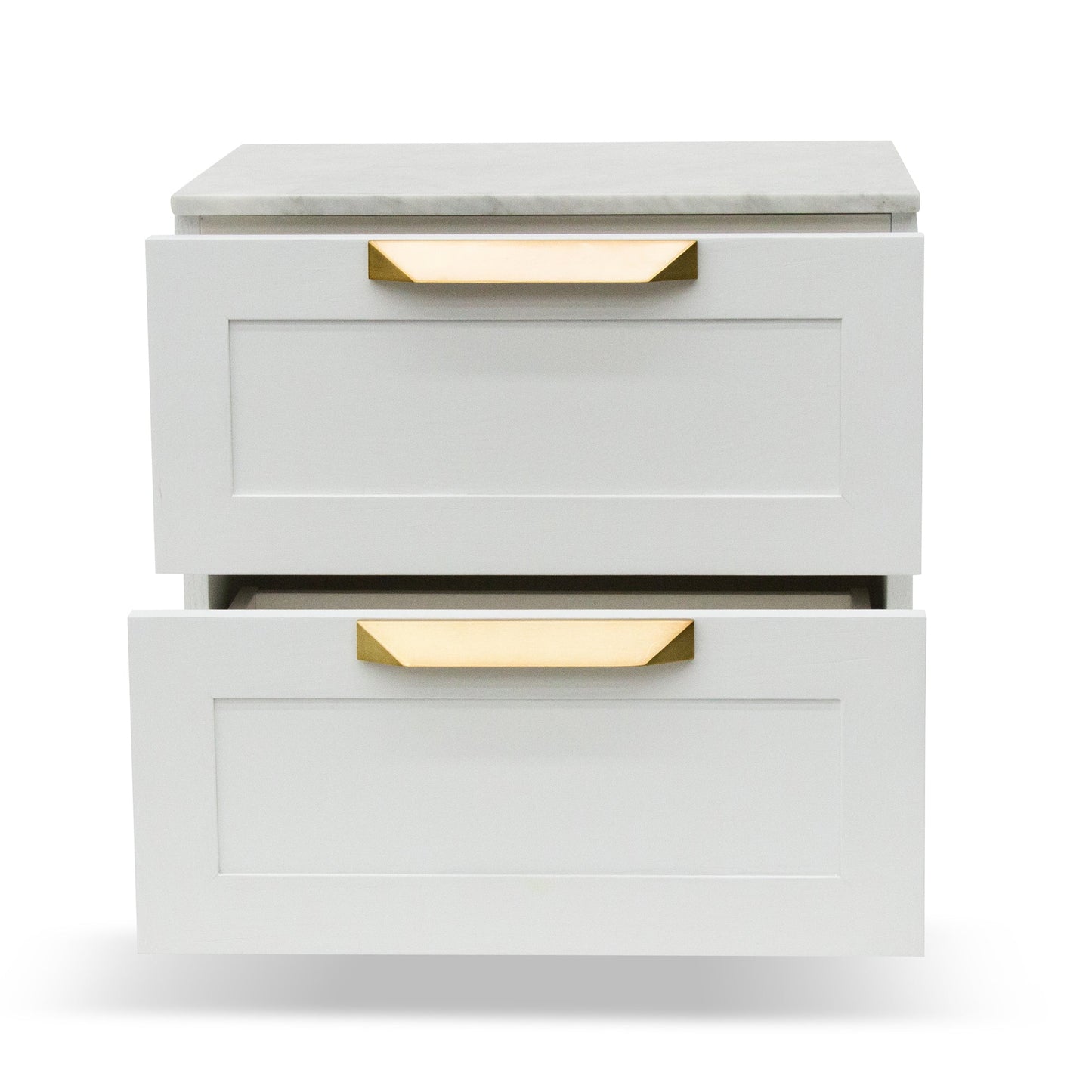 Bedside Table - White with Marble Top