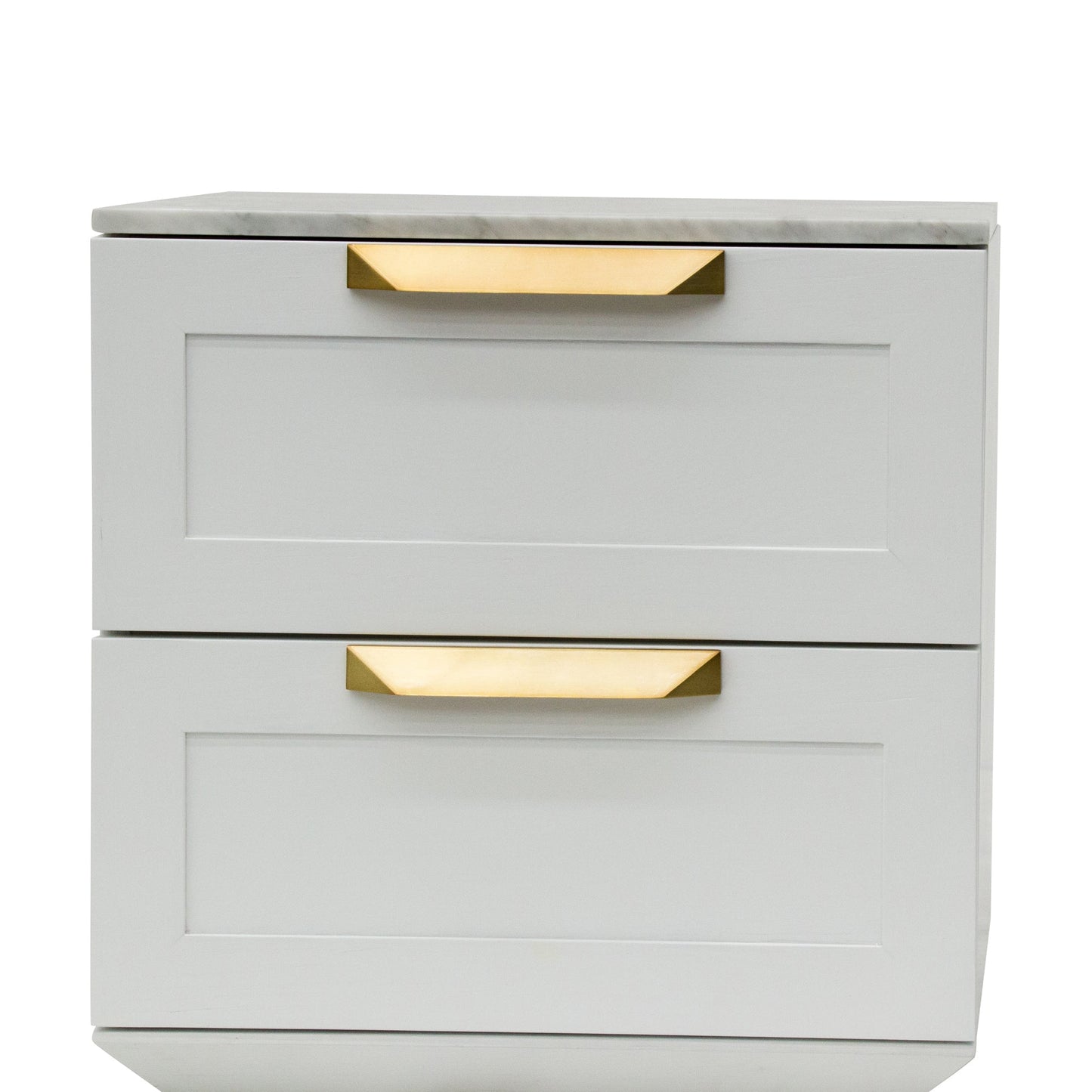 Bedside Table - White with Marble Top