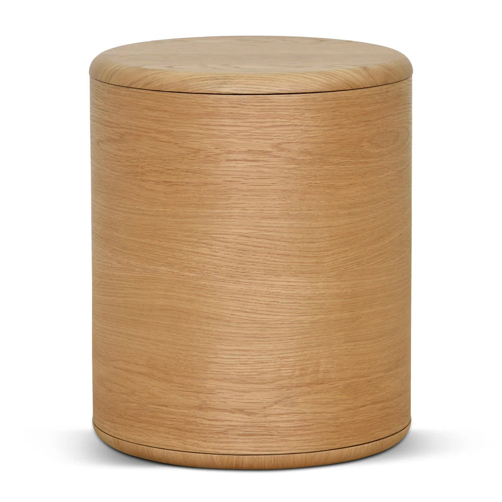 46cm Round Bedside Table - Natural