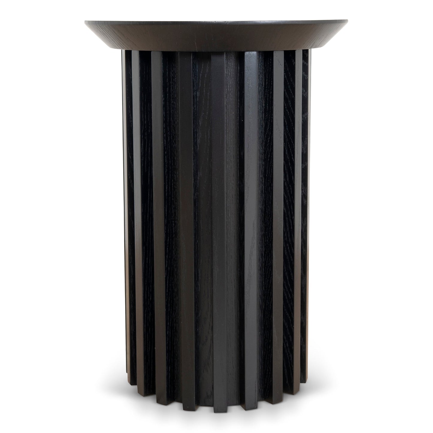 Round Side Table - Black Oak