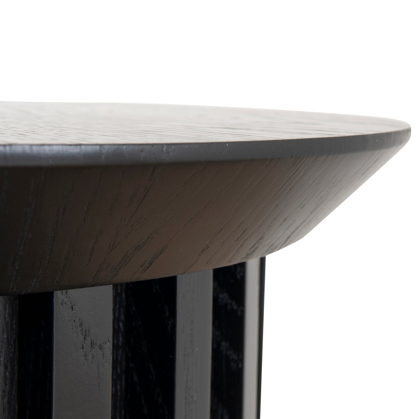 Round Side Table - Black Oak