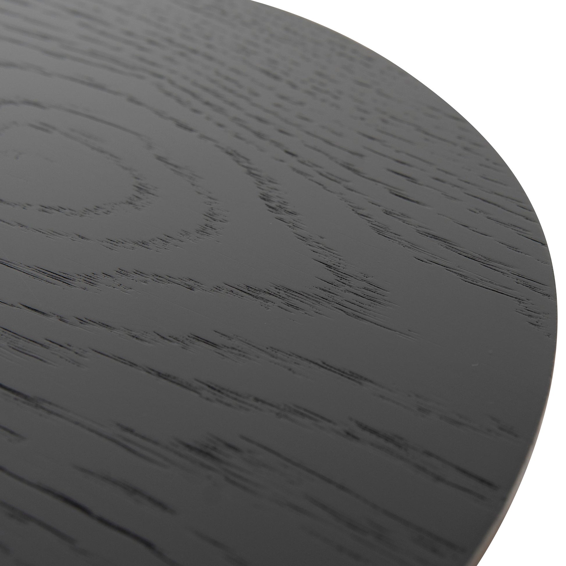 Round Side Table - Black Oak