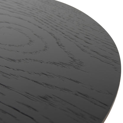 Round Side Table - Black Oak