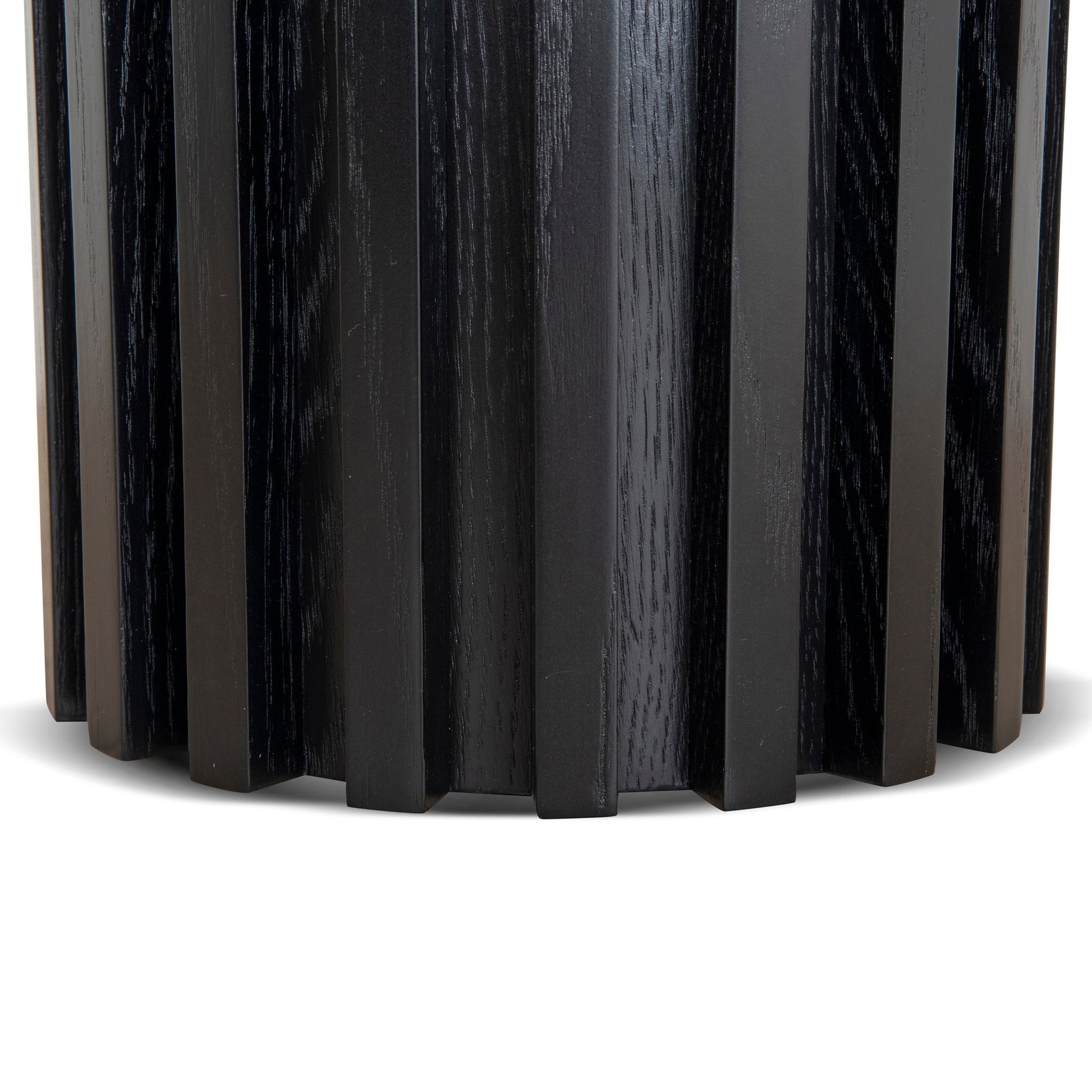 Round Side Table - Black Oak