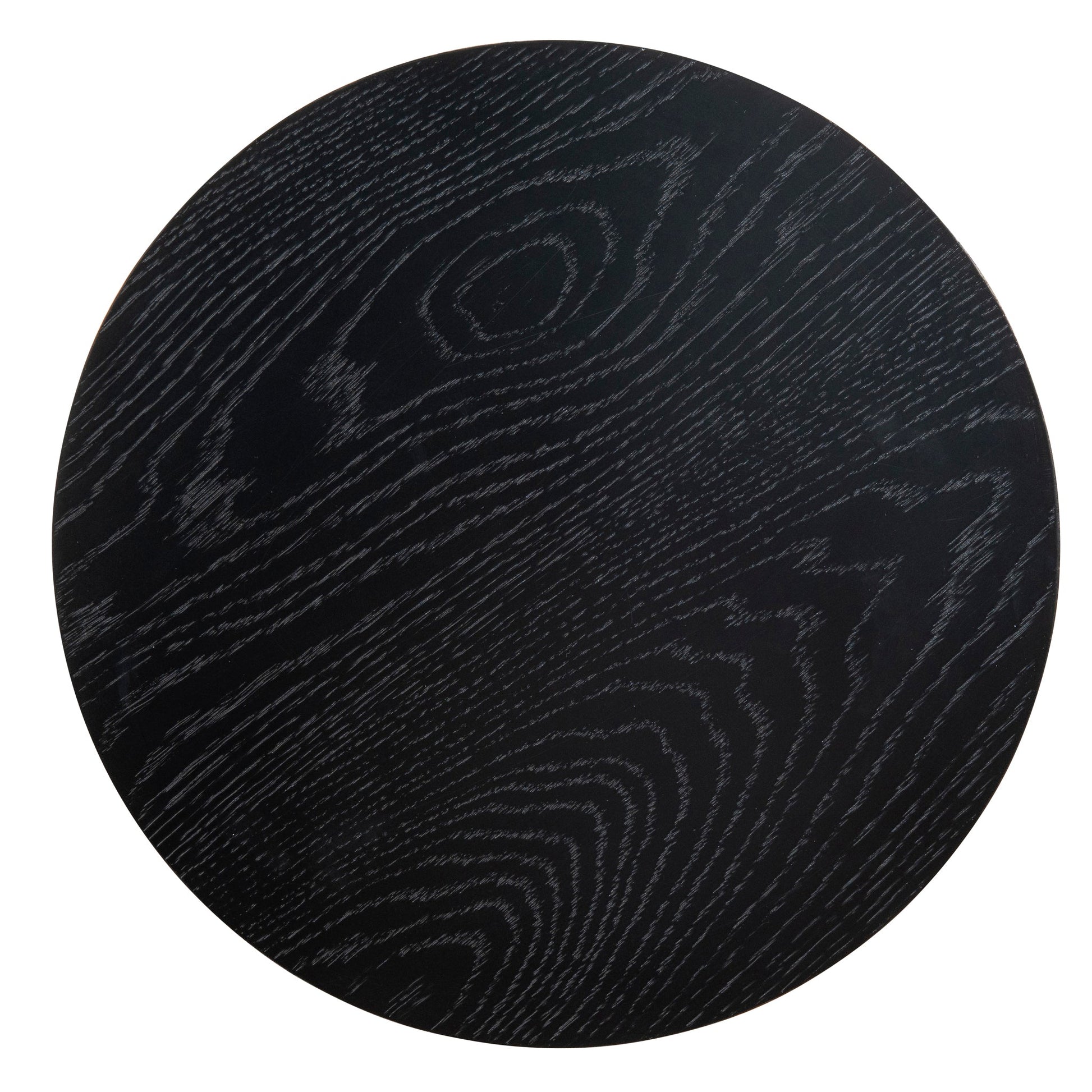 Round Side Table - Black Oak