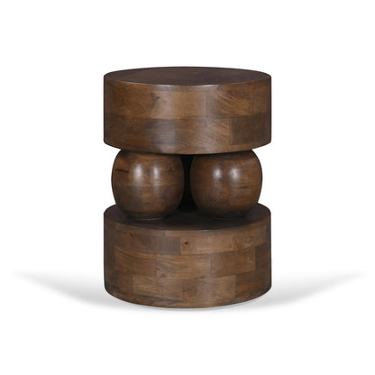 40cm Round Side Table - Walnut