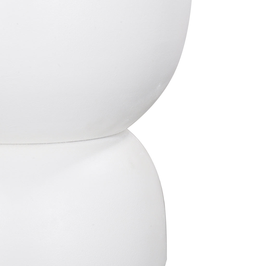 38cm Round Side Table - White